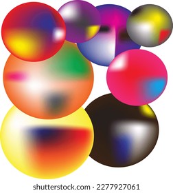 Abstract colorful background with gradient circles.For background room colorful.