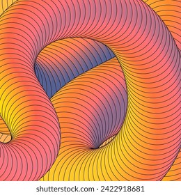 Abstract colorful background with gradient. The illusion of three-dimensional space. A template for creative design
