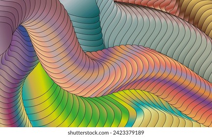 Abstract colorful background with gradient. The illusion of three-dimensional space. A template for creative design
