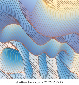 Fondo colorido abstracto con degradado. La ilusión del espacio tridimensional. Una plantilla para el diseño creativo
