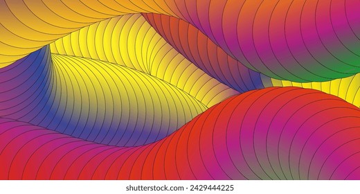 Fondo colorido abstracto con degradado. La ilusión del espacio tridimensional. Una plantilla para el diseño creativo