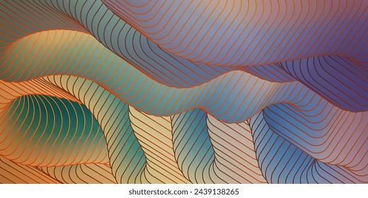 Fondo colorido abstracto con degradado. La ilusión del espacio tridimensional. Una plantilla para el diseño creativo
