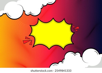 abstract colorful background gradient vector cloud template comic cartoon