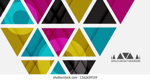 Abstract colorful background graphics template with blended triangles