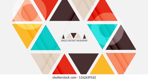 Abstract colorful background graphics template with blended triangles