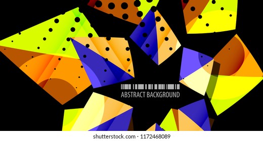 Abstract colorful background graphics template with blended multiple triangles