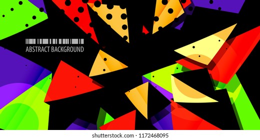 Abstract colorful background graphics template with blended multiple triangles