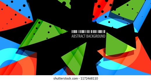 Abstract colorful background graphics template with blended multiple triangles