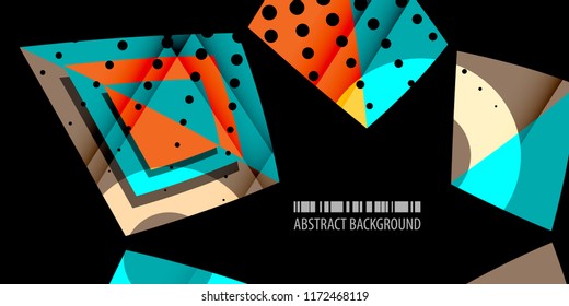 Abstract colorful background graphics template with blended multiple triangles