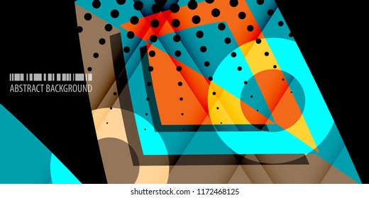 Abstract colorful background graphics template with blended multiple triangles