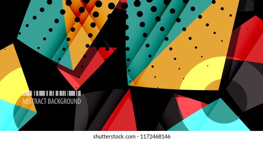 Abstract colorful background graphics template with blended multiple triangles