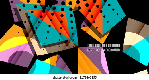 Abstract colorful background graphics template with blended multiple triangles