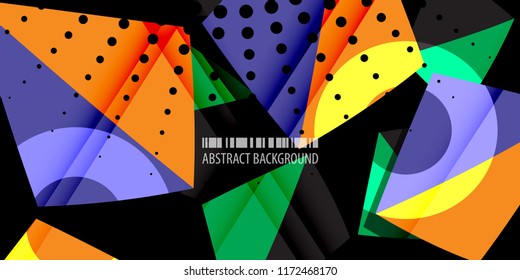 Abstract colorful background graphics template with blended multiple triangles