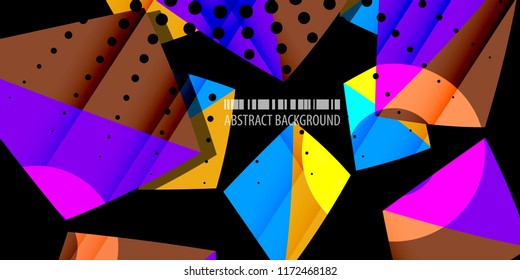 Abstract colorful background graphics template with blended multiple triangles
