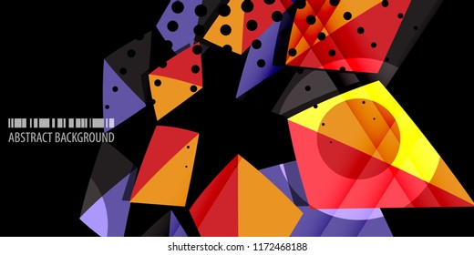 Abstract colorful background graphics template with blended multiple triangles