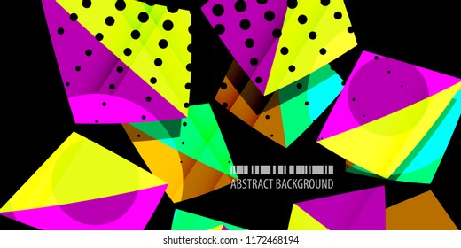 Abstract colorful background graphics template with blended multiple triangles