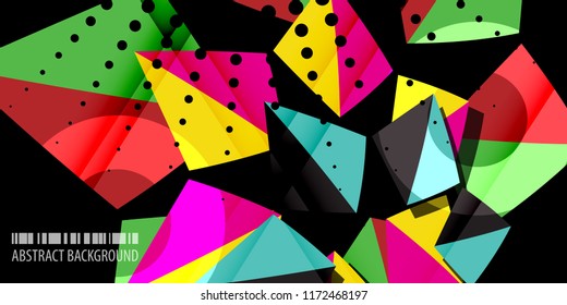 Abstract colorful background graphics template with blended multiple triangles