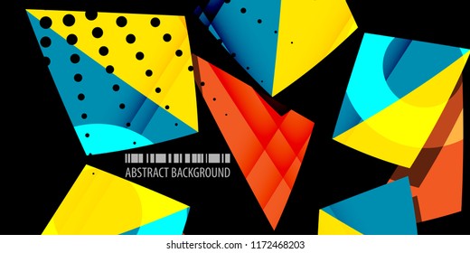 Abstract colorful background graphics template with blended multiple triangles