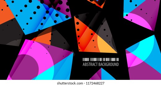 Abstract colorful background graphics template with blended multiple triangles
