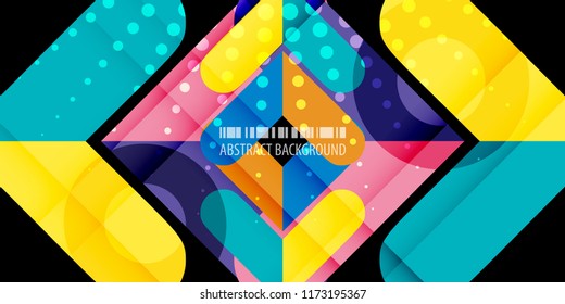 Abstract colorful background graphics template with blended multiple arrowheads and bars