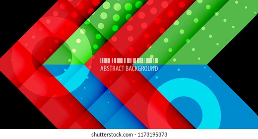 Abstract colorful background graphics template with blended multiple arrowheads and bars