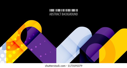 Abstract colorful background graphics template with blended multiple arrowheads and bars