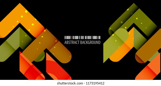 Abstract colorful background graphics template with blended multiple arrowheads and bars