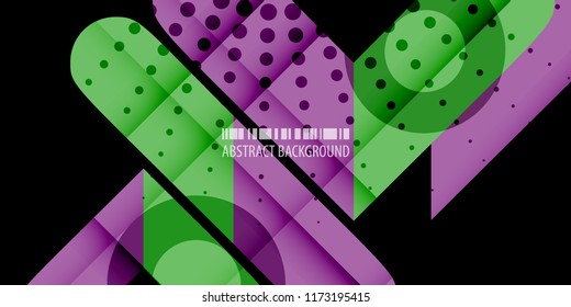 Abstract colorful background graphics template with blended multiple arrowheads and bars