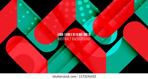 Abstract colorful background graphics template with blended multiple arrowheads and bars