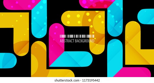 Abstract colorful background graphics template with blended multiple arrowheads and bars