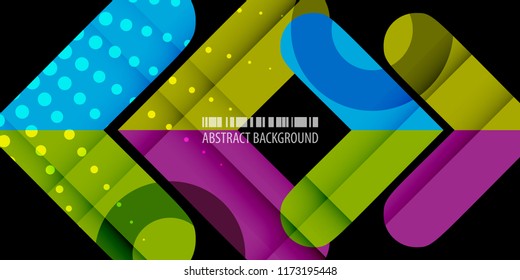 Abstract colorful background graphics template with blended multiple arrowheads and bars