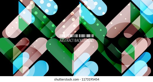 Abstract colorful background graphics template with blended multiple arrowheads and bars