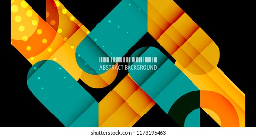 Abstract colorful background graphics template with blended multiple arrowheads and bars