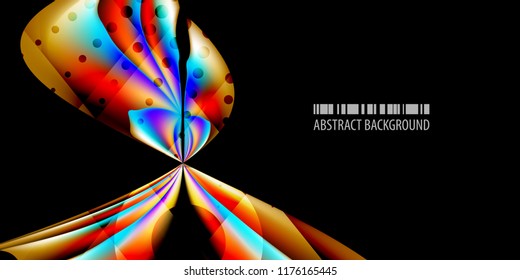 Abstract colorful background graphics template with blended multiple 3D like objects