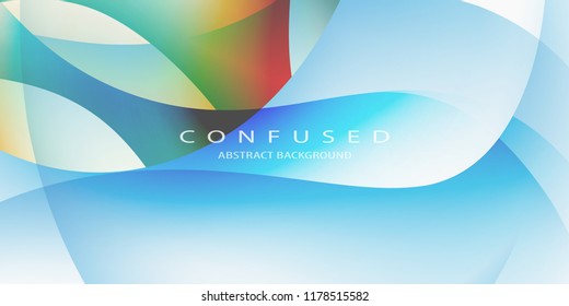 Abstract colorful background graphics template with confused multiple fluid waves