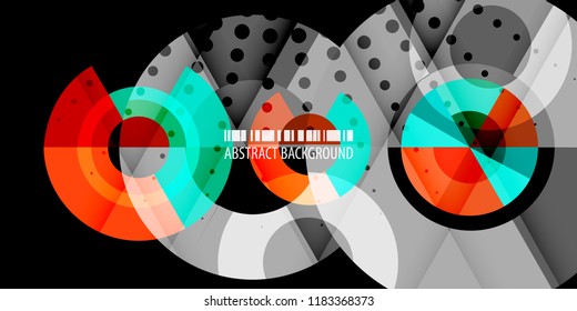 Abstract colorful background graphics template with blended multiple geometric objects