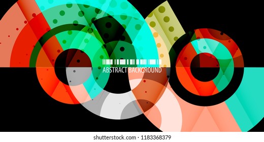Abstract colorful background graphics template with blended multiple geometric objects