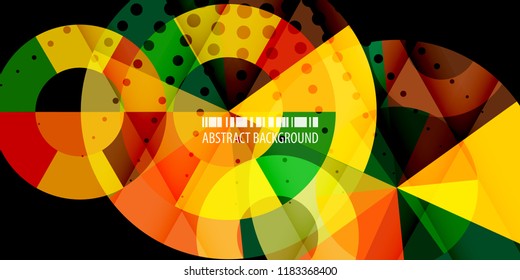 Abstract colorful background graphics template with blended multiple geometric objects