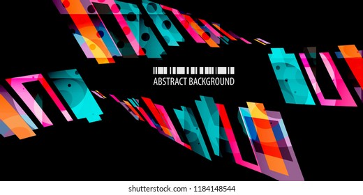 Abstract colorful background graphics template with blended multiple geometric objects
