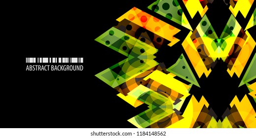 Abstract colorful background graphics template with blended multiple geometric objects