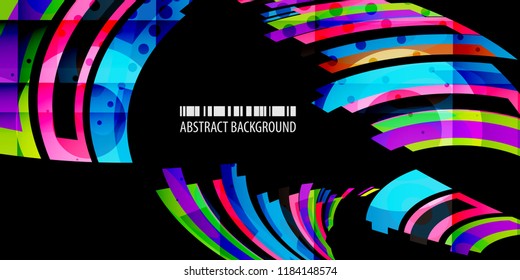 Abstract colorful background graphics template with blended multiple geometric objects