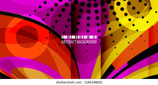 Abstract colorful background graphics template with blended multiple geometric objects