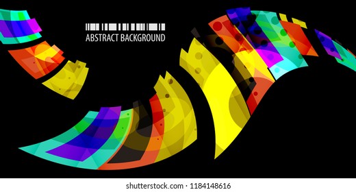 Abstract colorful background graphics template with blended multiple geometric objects