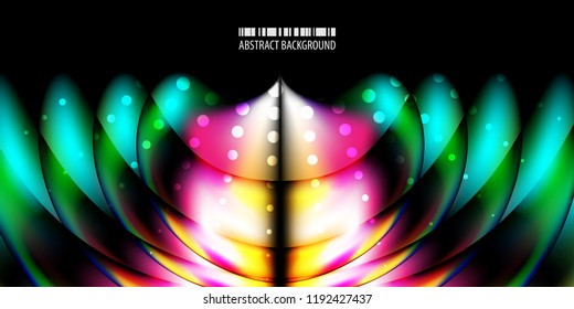 Abstract colorful background graphics template with blended multiple geometric objects