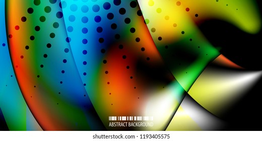 Abstract colorful background graphics template with blended multiple geometric objects