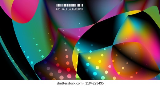 Abstract colorful background graphics template with blended multiple geometric objects