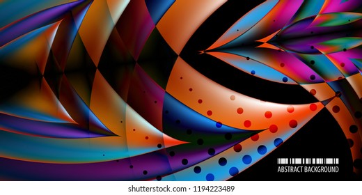 Abstract colorful background graphics template with blended multiple geometric objects