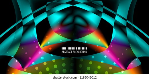 Abstract colorful background graphics template with blended multiple geometric objects