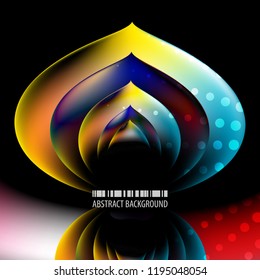 Abstract colorful background graphics template with blended multiple geometric objects