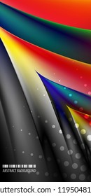 Abstract colorful background graphics template with blended multiple geometric objects